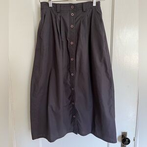 Dove grey button front a-line midi skirt XS-S